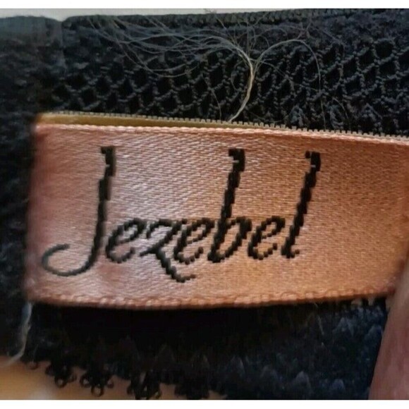 Jezebel Floral Lace Push-Up Bra Size 34C Black Underwire Vintage Sexy - Picture 4 of 10